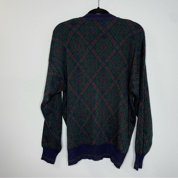Giorgio di Firenze Vinatge  Sweater Multicolor Diamond Long Sleeve - Picture 5 of 7